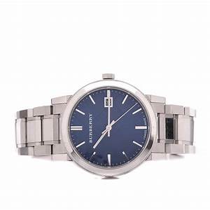 BURBERRY Blue Check Stamped Dial Stainless Steel Men's Watch BU9031